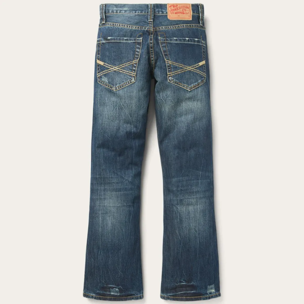 1014 Fit Destructed Dark Wash Jeans