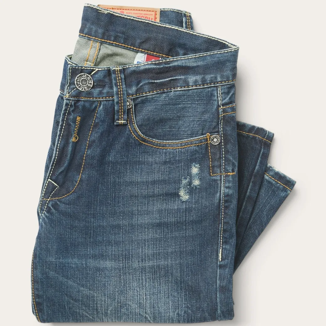 1014 Fit Destructed Dark Wash Jeans