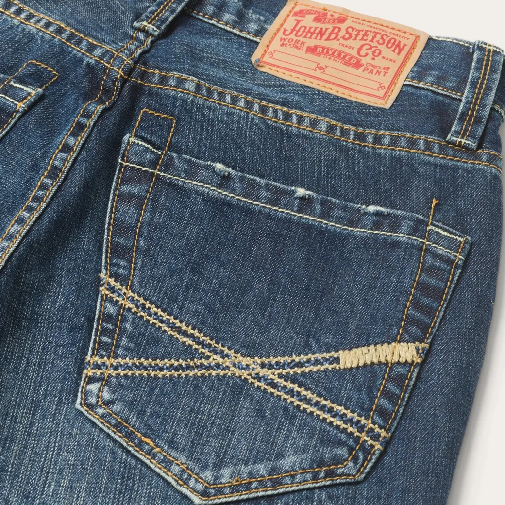 1014 Fit Destructed Dark Wash Jeans