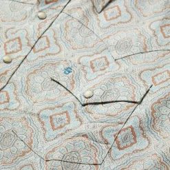 Aqua Paisley Print Western Shirt