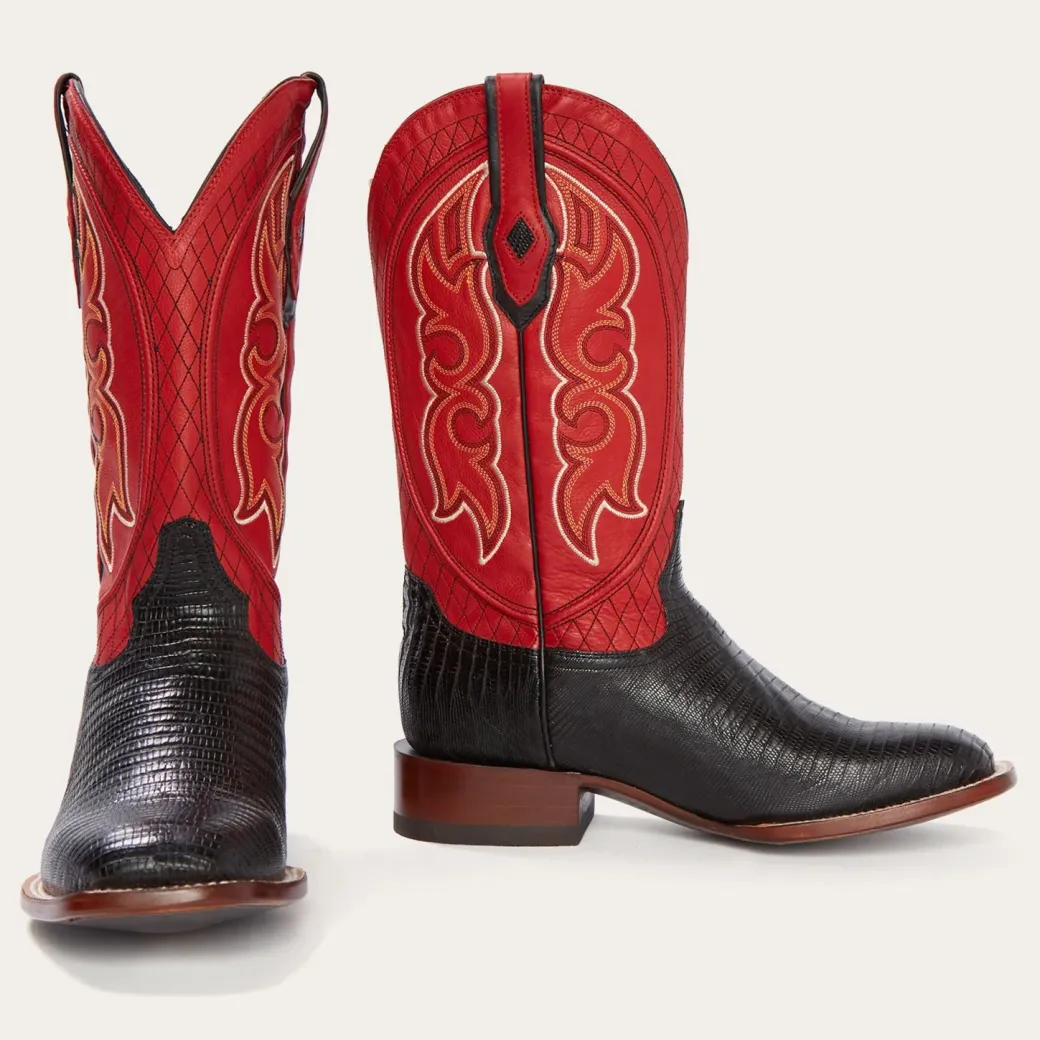 Arlington Black Teju Red Matte Cowboy Boot