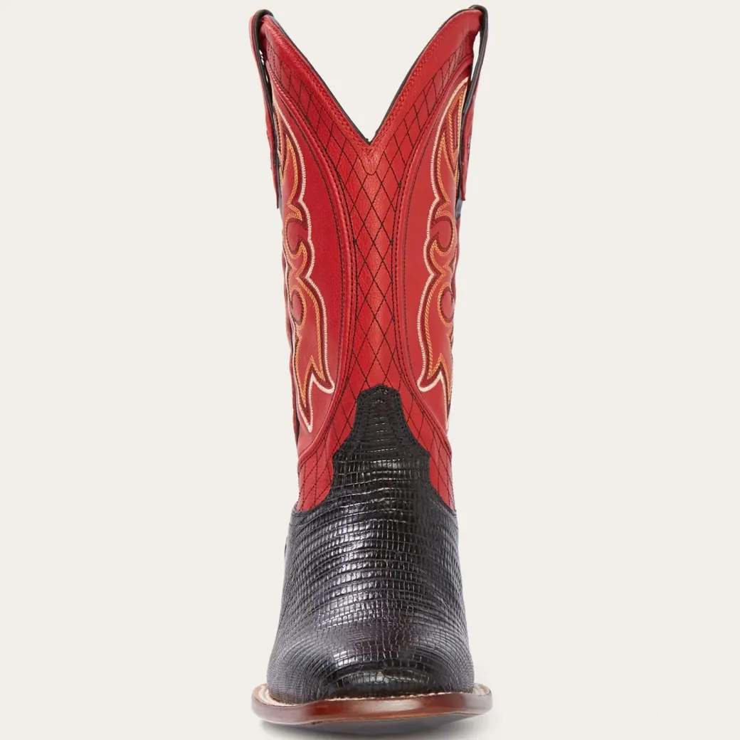 Arlington Black Teju Red Matte Cowboy Boot