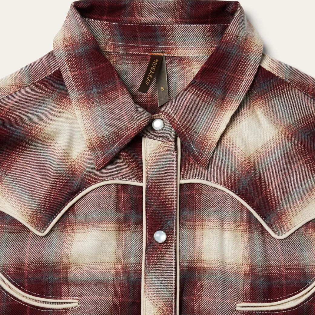Black Cherry Plaid Shirt Dress