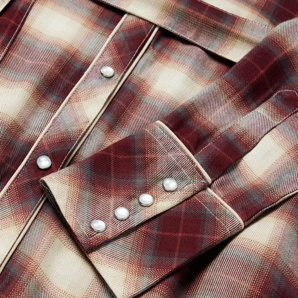 Black Cherry Plaid Shirt Dress