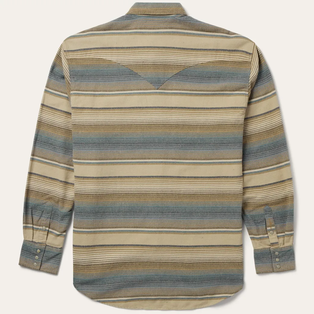 Blue Stripe Flannel Western Shirt