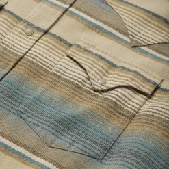 Blue Stripe Flannel Western Shirt