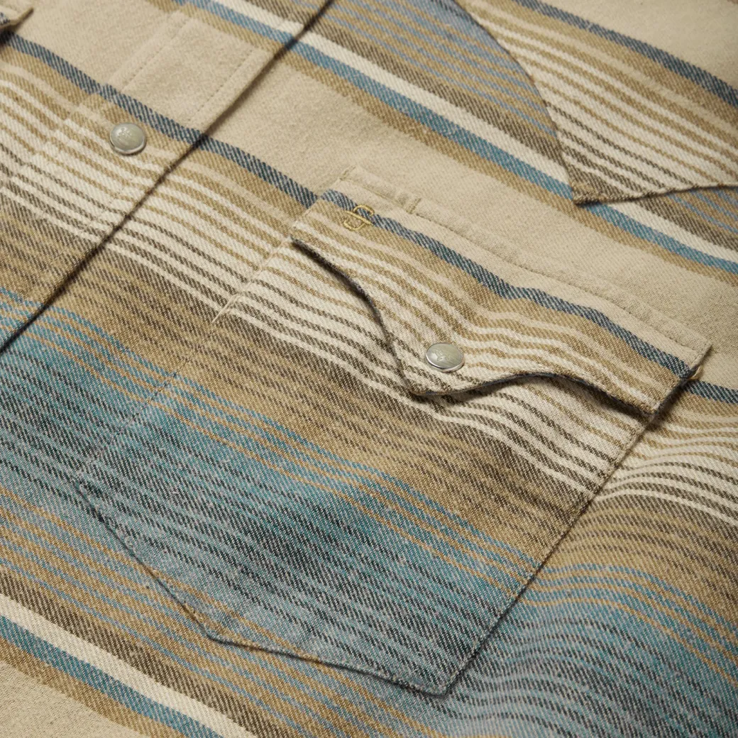 Blue Stripe Flannel Western Shirt