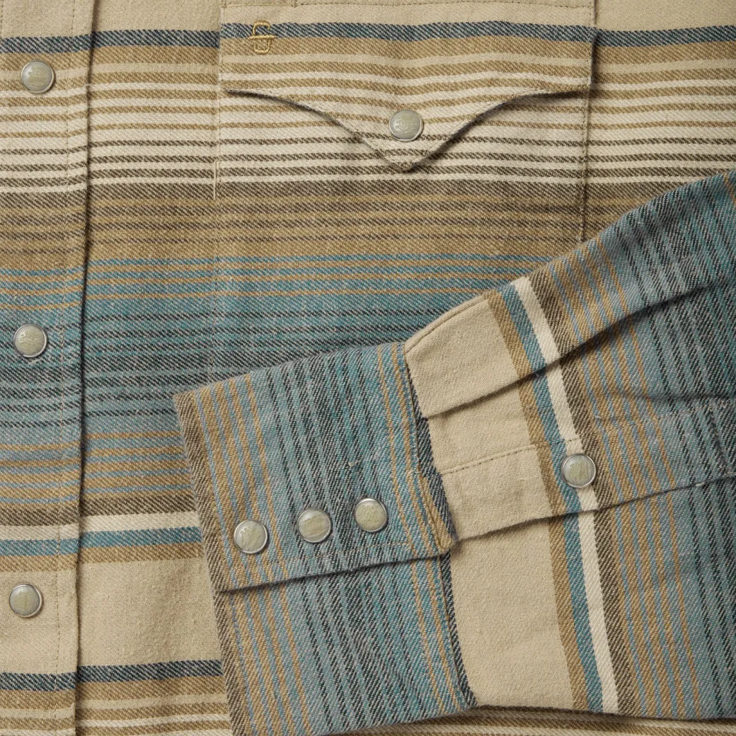 Blue Stripe Flannel Western Shirt