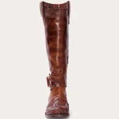 Burnished Cognac Paisley Side Zip Cowboy Boot