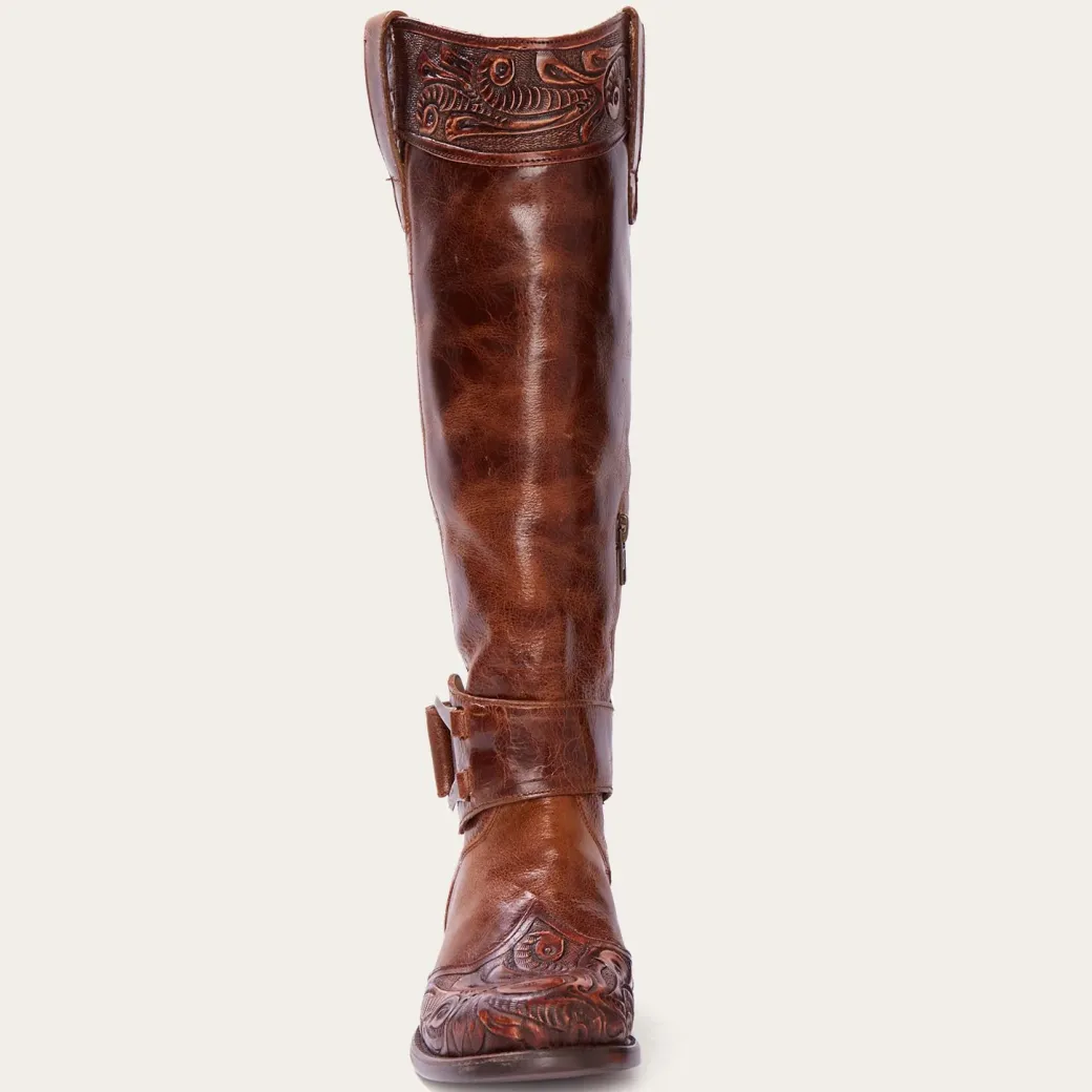Burnished Cognac Paisley Side Zip Cowboy Boot