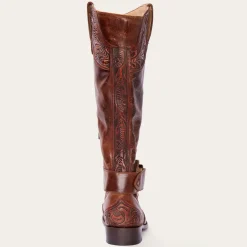 Burnished Cognac Paisley Side Zip Cowboy Boot