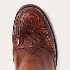 Burnished Cognac Paisley Side Zip Cowboy Boot