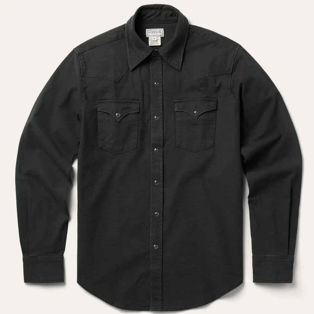 Charcoal Corded Denim Shirt