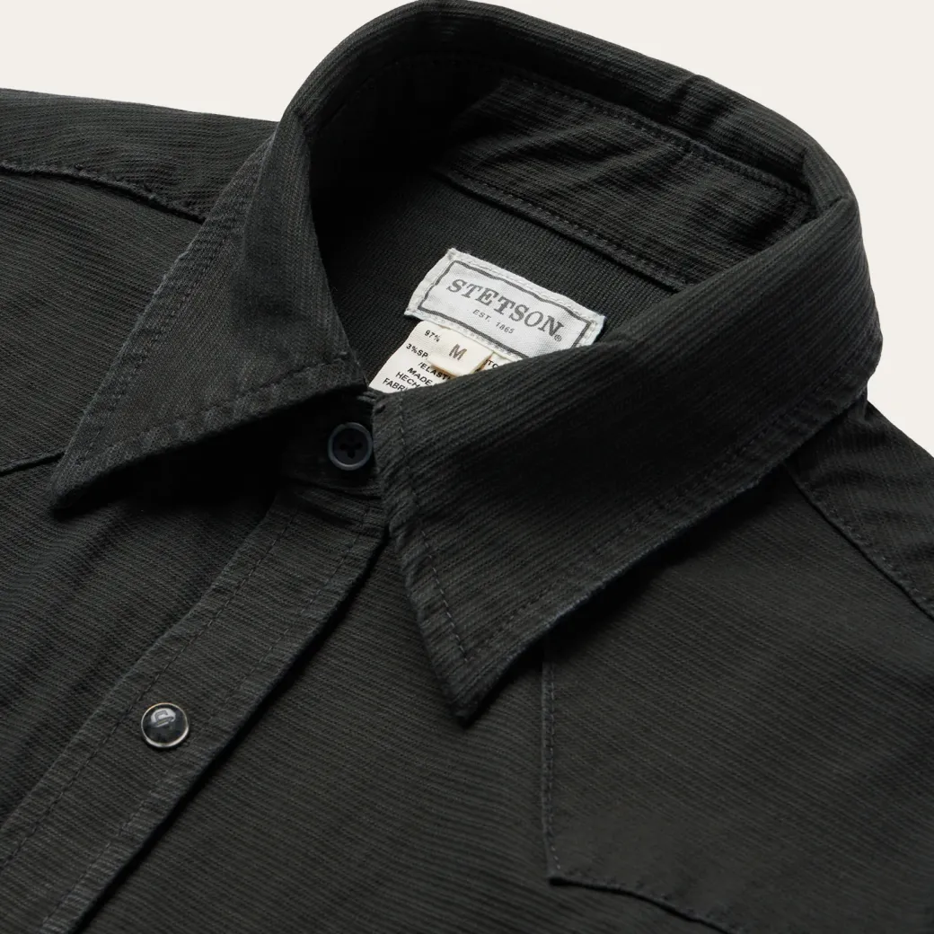 Charcoal Corded Denim Shirt