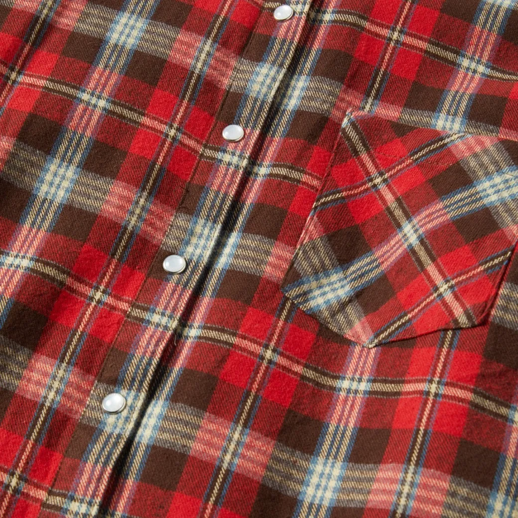 Classic Western Flannel Shirt in Red