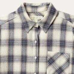 Classic Western Flannel Shirt in White Cream