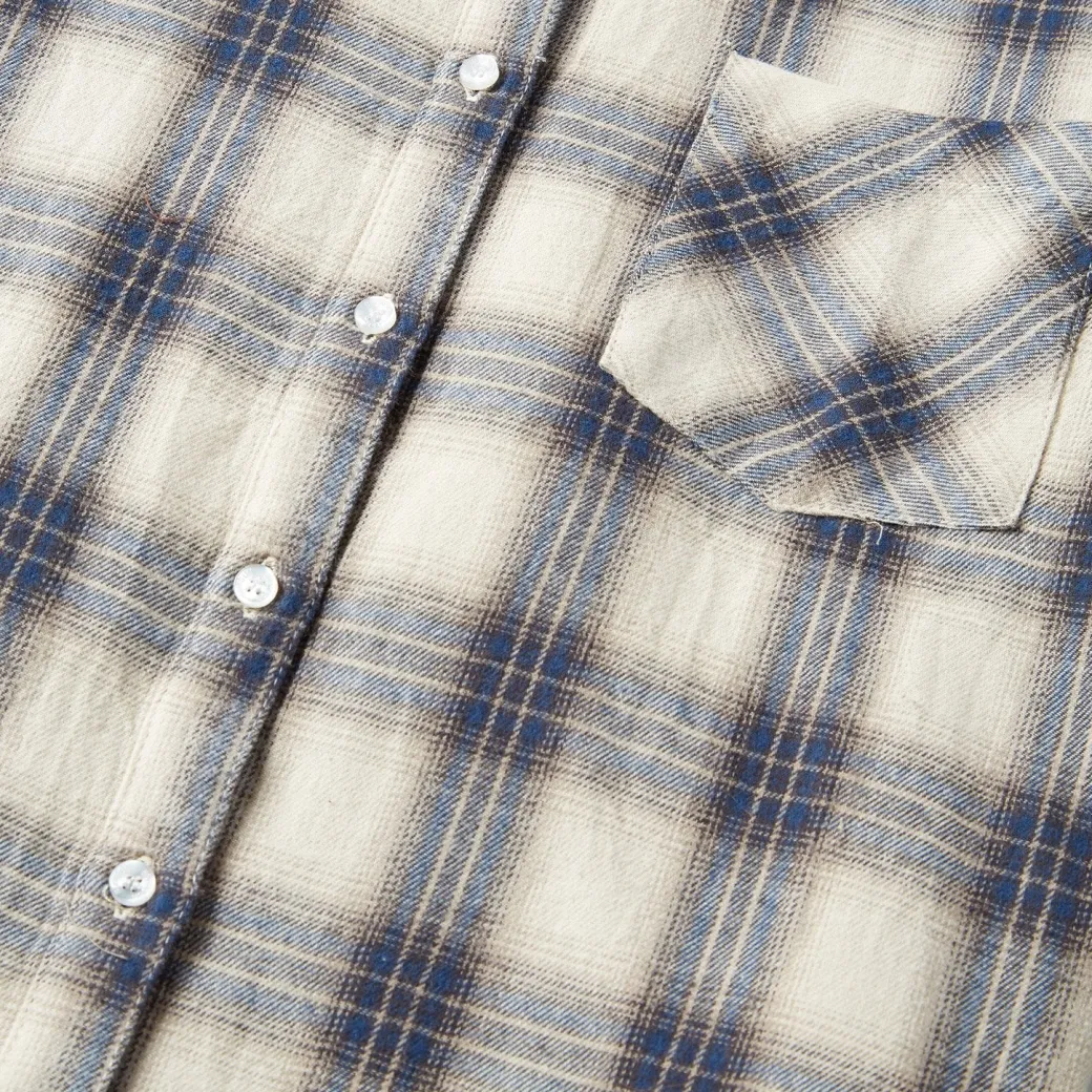 Classic Western Flannel Shirt in White Cream