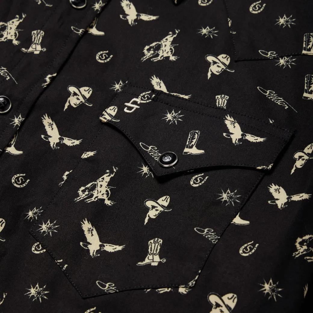 Conversation Print Western Shirt