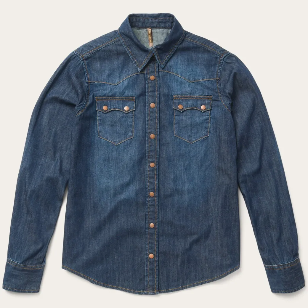 Dark Denim Snap Front Shirt