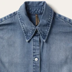 Denim Tencel Tie-Front Dress