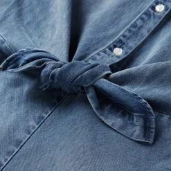 Denim Tencel Tie-Front Dress