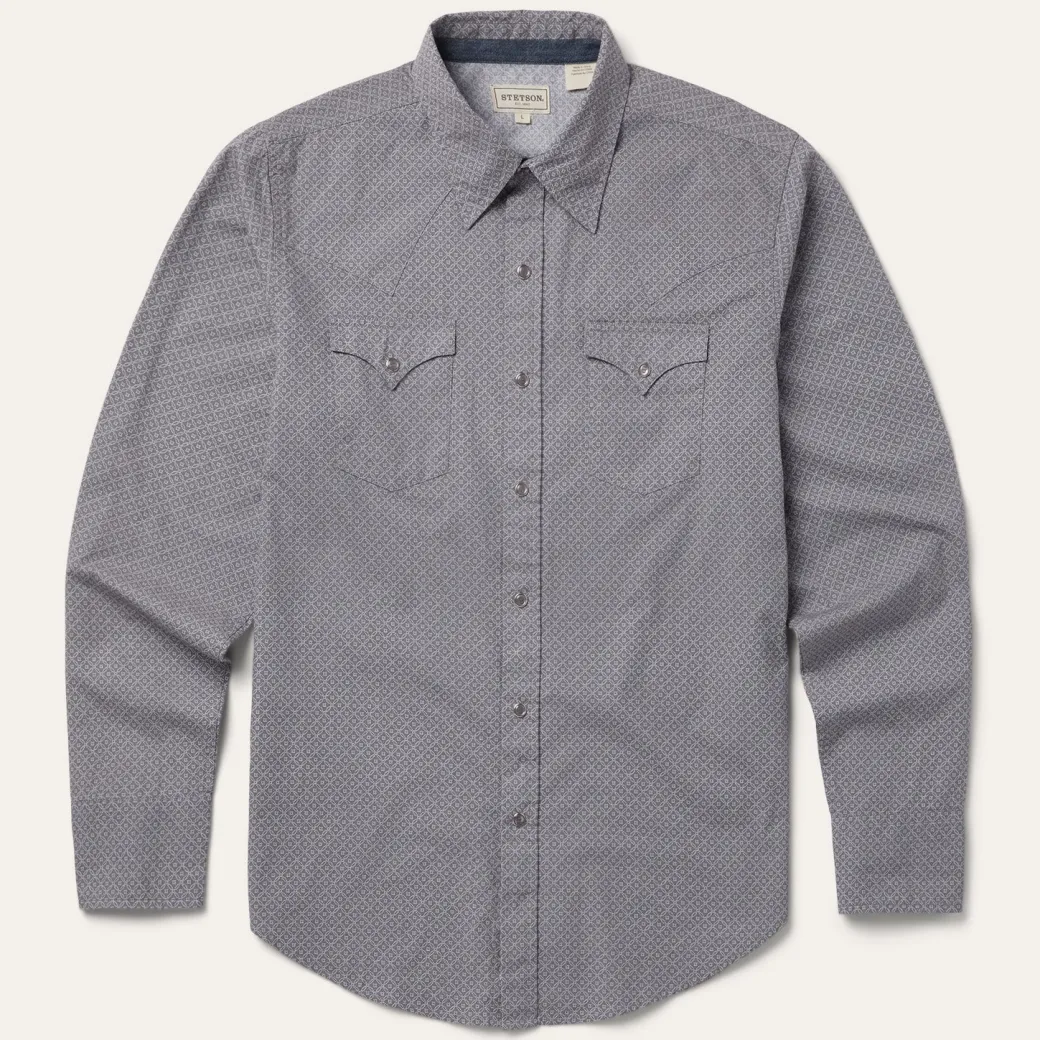 Diamond Print Western Shirt