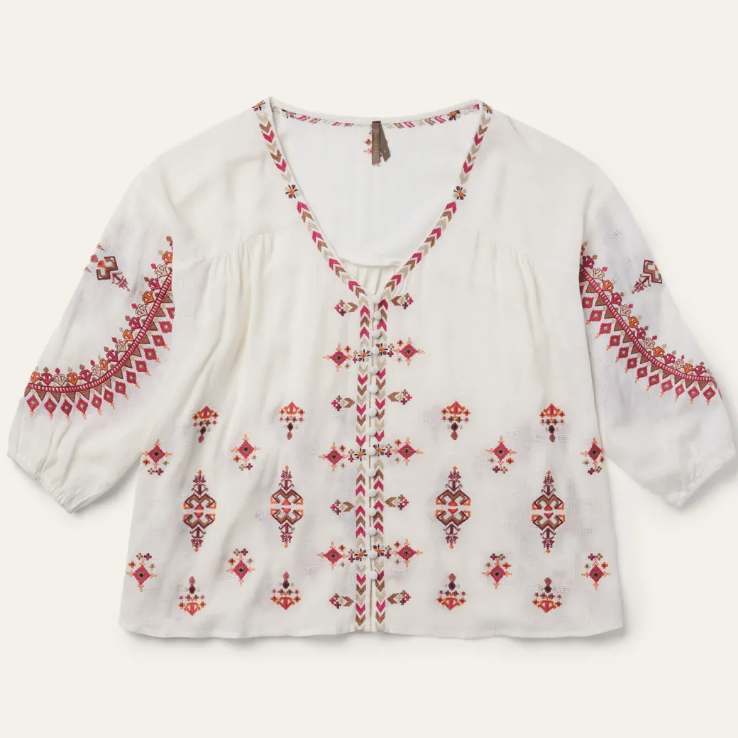 Dobby Peasant Blouse