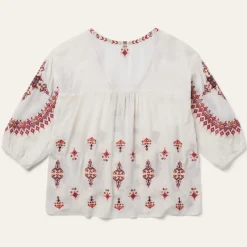 Dobby Peasant Blouse