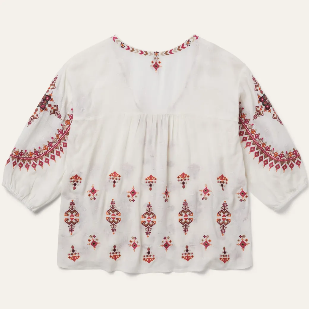 Dobby Peasant Blouse