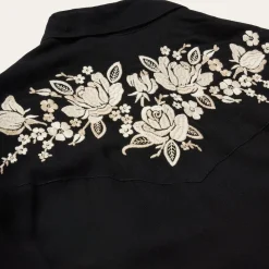 Embroidered Crepe Western Shirt