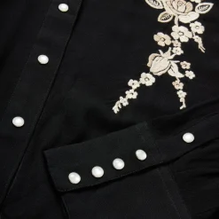 Embroidered Crepe Western Shirt