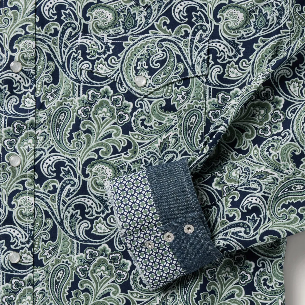 Greenspring Paisley Print Western Shirt