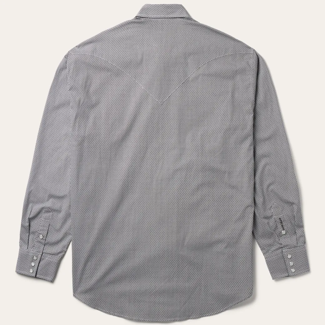 Grey Geo Print Western Shirt