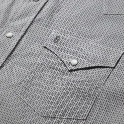 Grey Geo Print Western Shirt