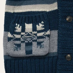 Indigo Aztec Belted Cardigan