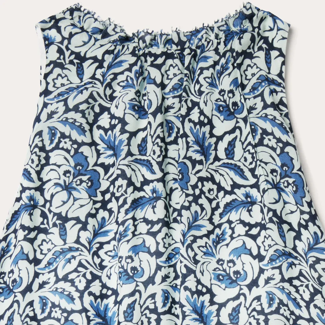 Indigo Tapestry Print Prairie Dress