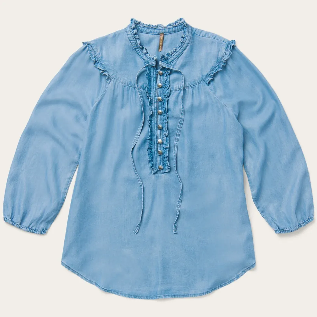 Lightweight Denim Peasant Blouse