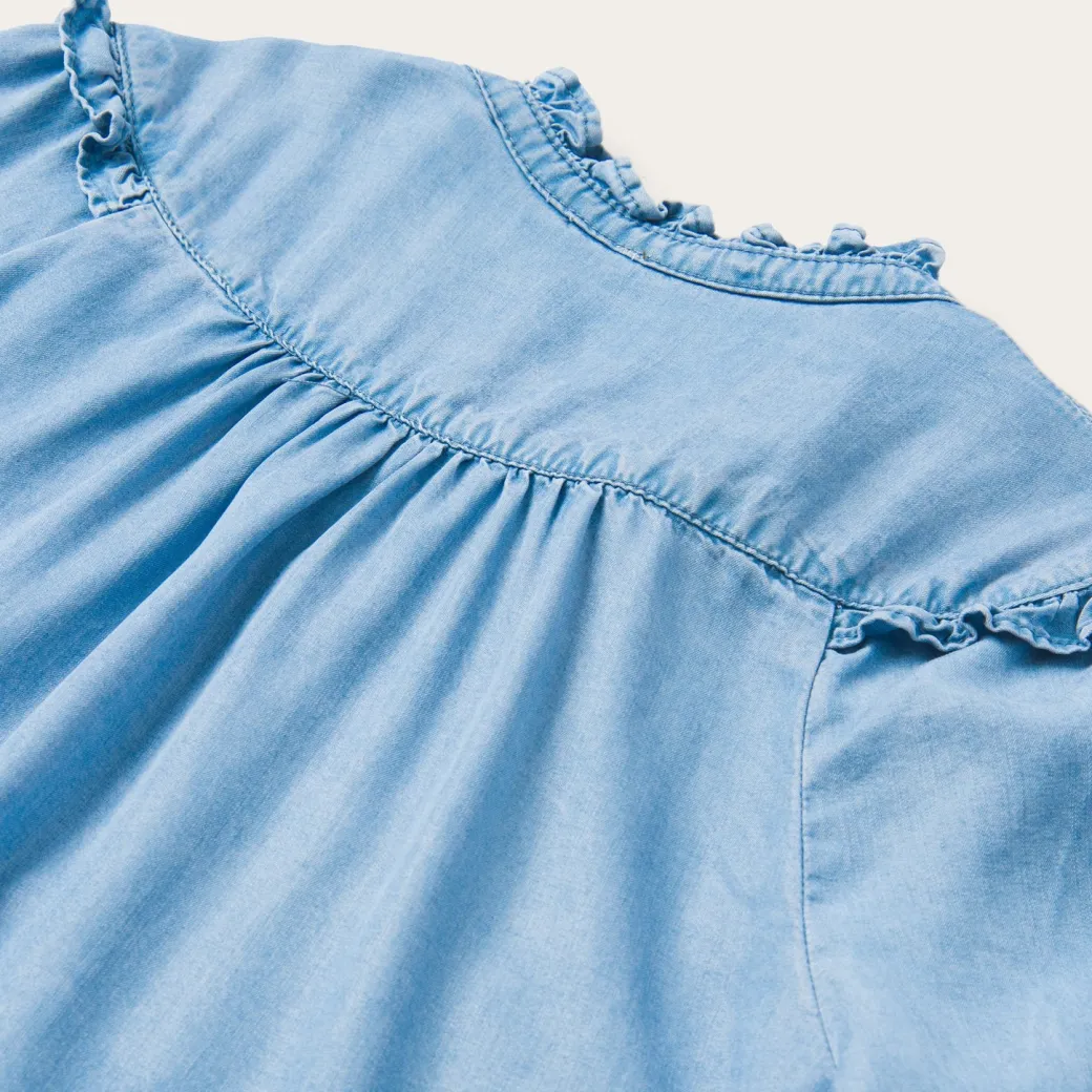Lightweight Denim Peasant Blouse