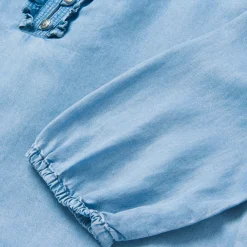 Lightweight Denim Peasant Blouse