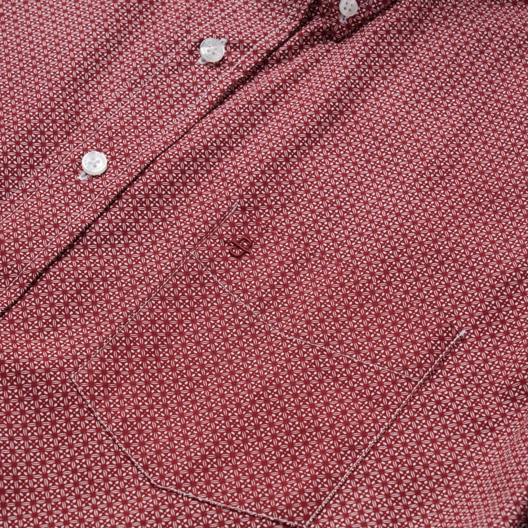 Micro Print Button-Front Shirt
