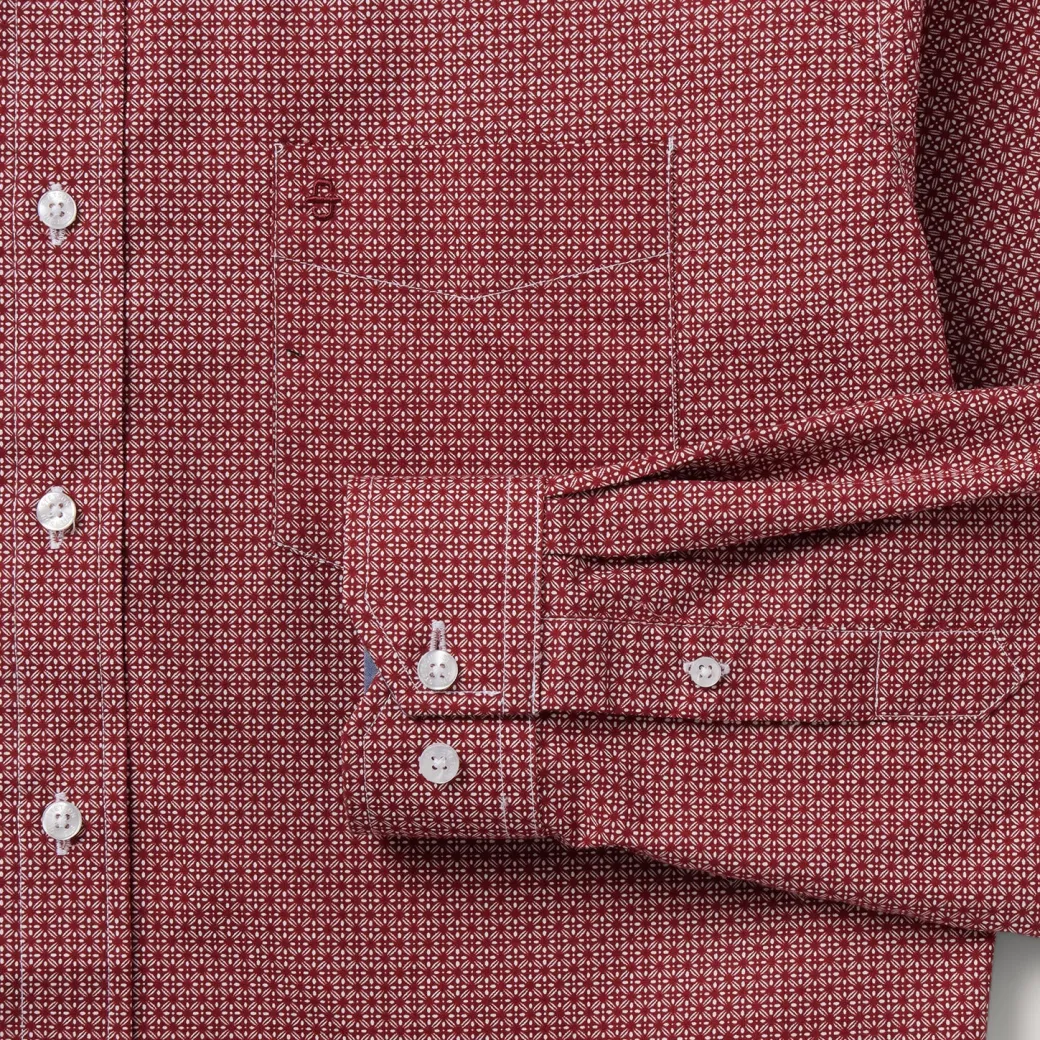 Micro Print Button-Front Shirt