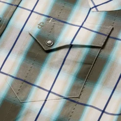 Olive Ombre Plaid Western Shirt