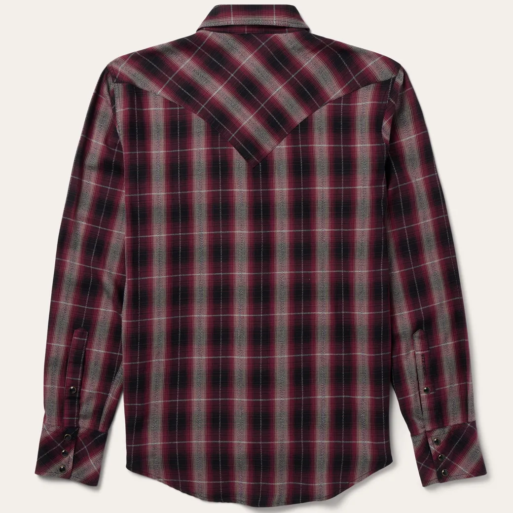 Red Marl Plaid Western Shirt