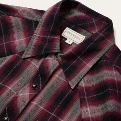 Red Marl Plaid Western Shirt