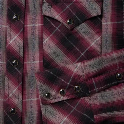 Red Marl Plaid Western Shirt