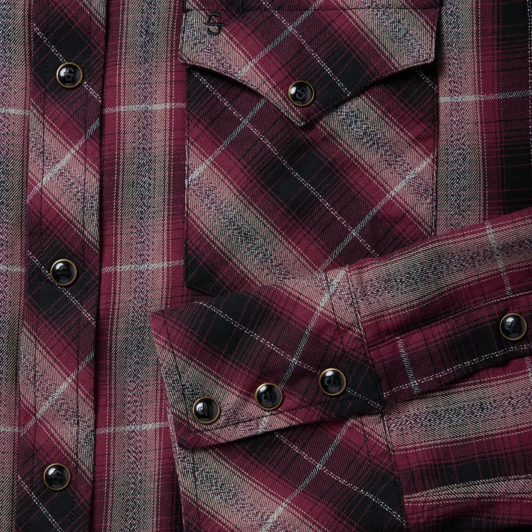 Red Marl Plaid Western Shirt