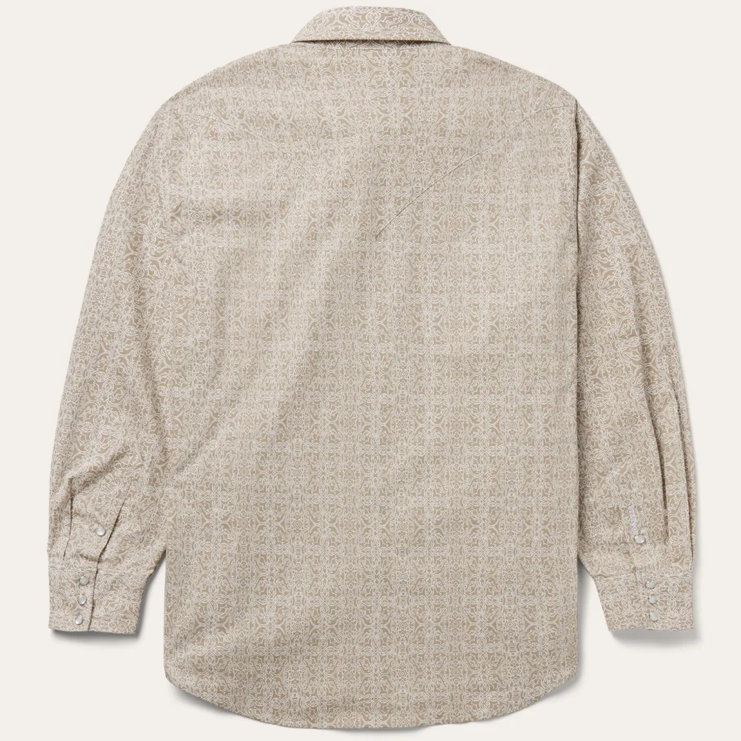 Sand Medallion Print Western Shirt