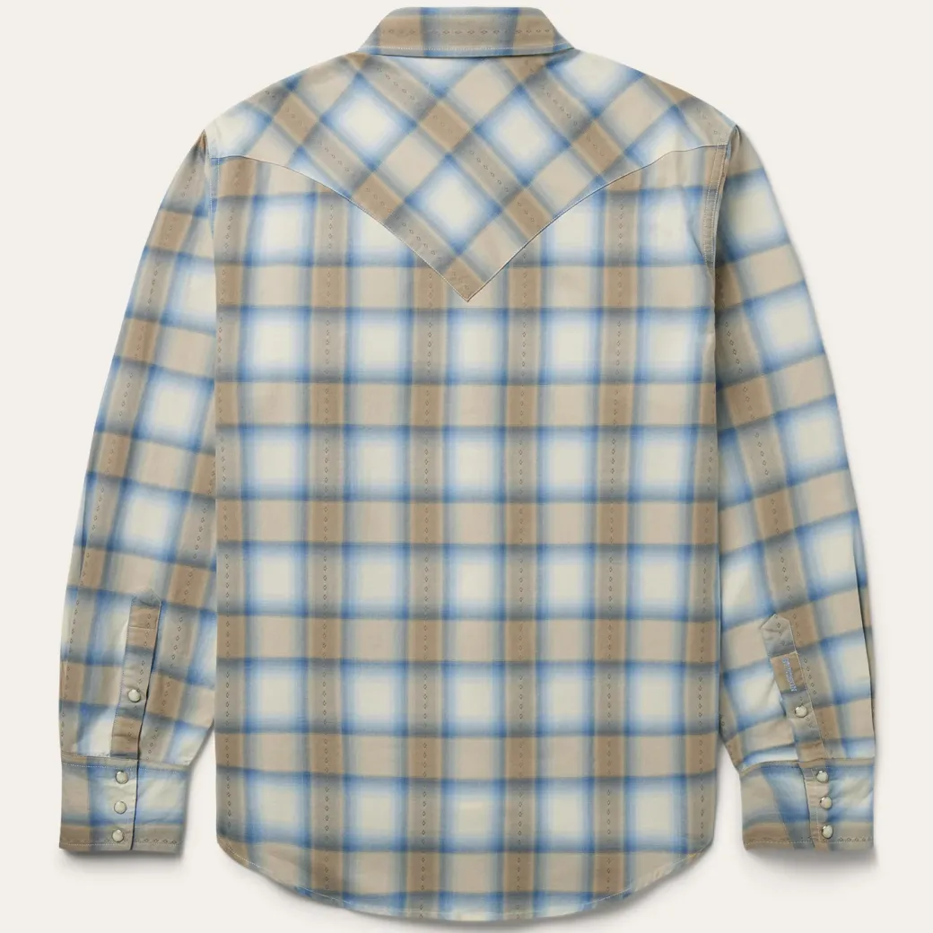 Sand Plaid Dobby Western Shirt