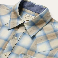 Sand Plaid Dobby Western Shirt
