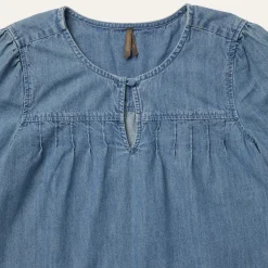 Short-Sleeved Denim Blouse